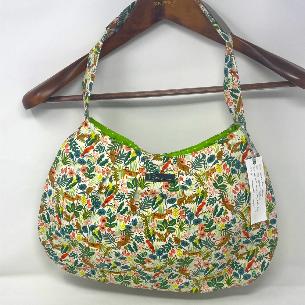 Petra Green Menagerie Jungle Sweet Pea Hobo Style Purse